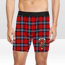 ScotsTee Shop Scottish Baillie of Polkemmet Red Modern Crest Tartan Boxer Shorts