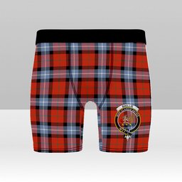 ScotsTee Shop Scottish Baillie of Polkemmet Red Ancient Crest Tartan Boxer Shorts
