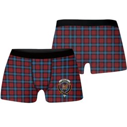 ScotsTee Shop Scottish Baillie of Polkemmet Red Crest Tartan Boxer Shorts