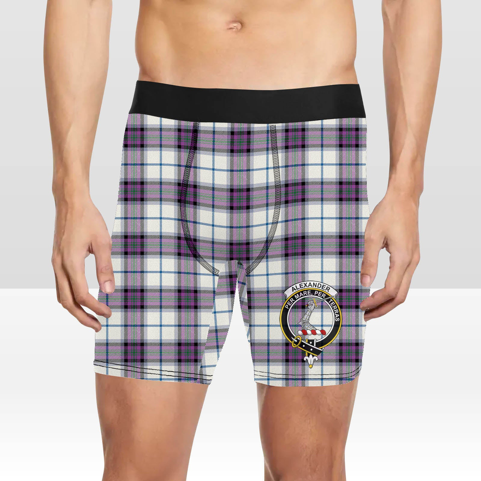 ScotsTee Shop Scottish Alexander of Menstry Dress Ancient Crest Tartan Boxer Shorts
