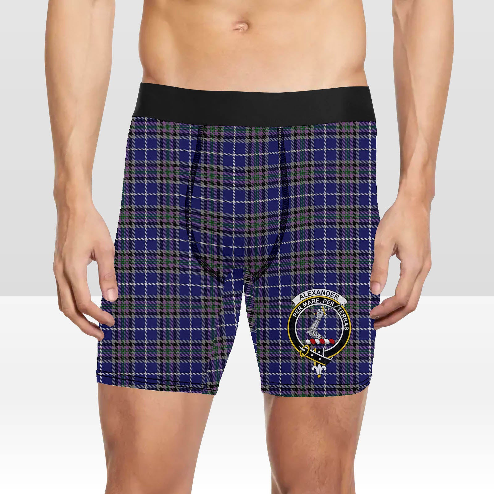 ScotsTee Shop Scottish Alexander of Menstry Crest Tartan Boxer Shorts