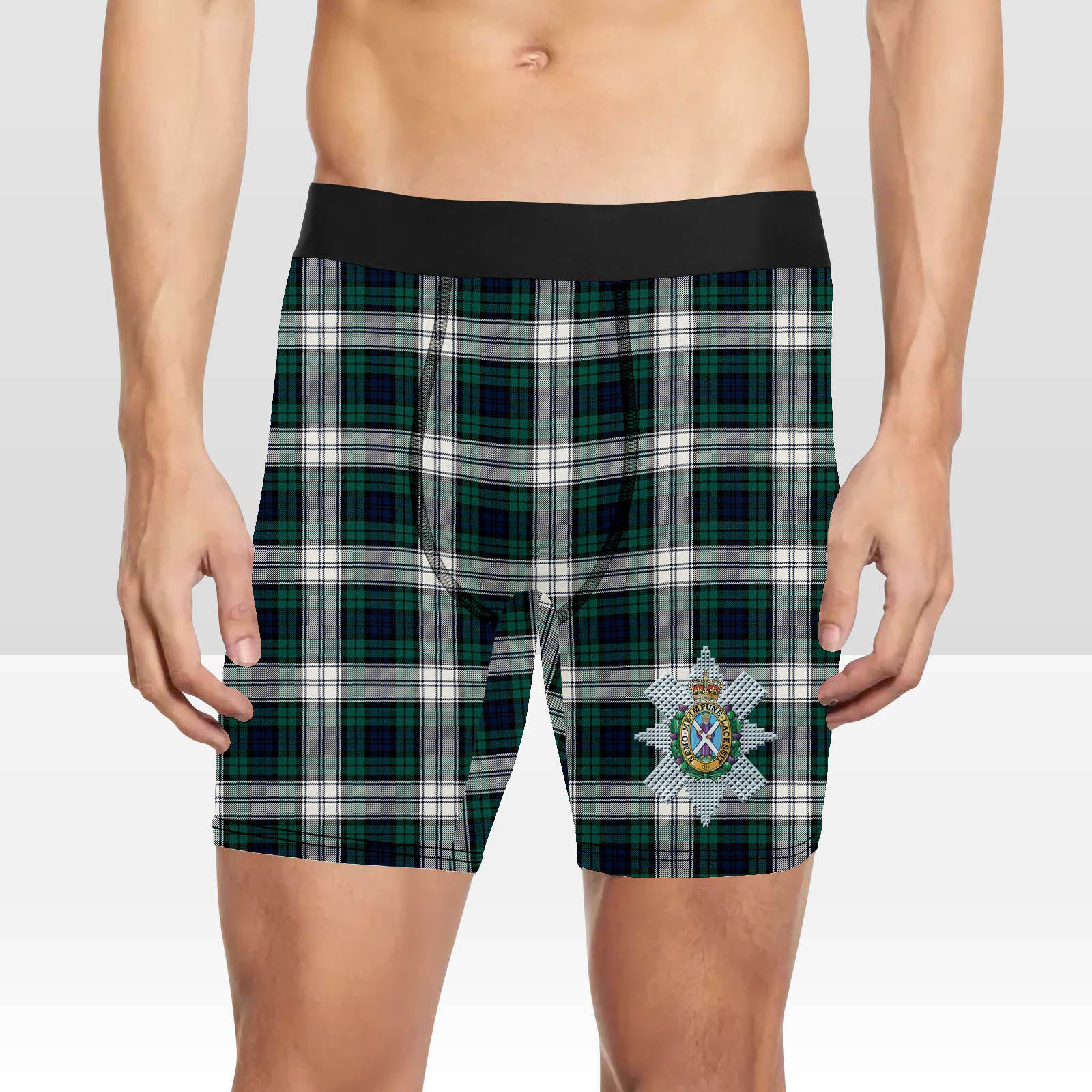 ScotsTee Shop Scottish Black Watch Dress Modern Crest Tartan Boxer Shorts