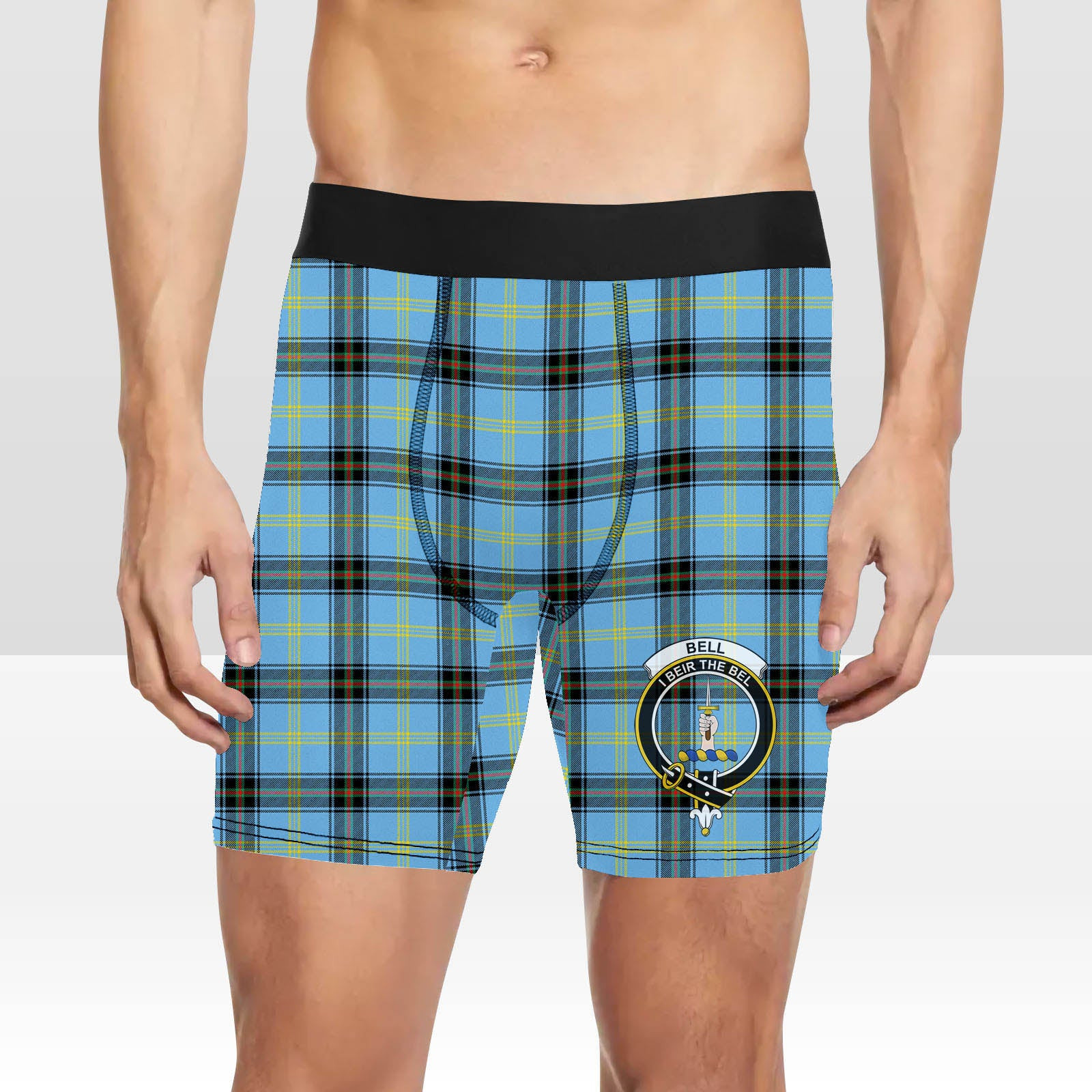 ScotsTee Shop Scottish Bell of the Borders Modern Crest Tartan Boxer Shorts
