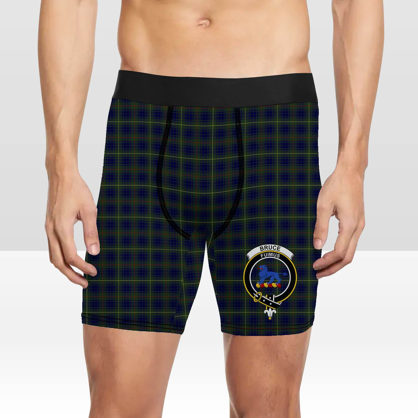 ScotsTee Shop Scottish Bruce of Crionaich Crest Tartan Boxer Shorts