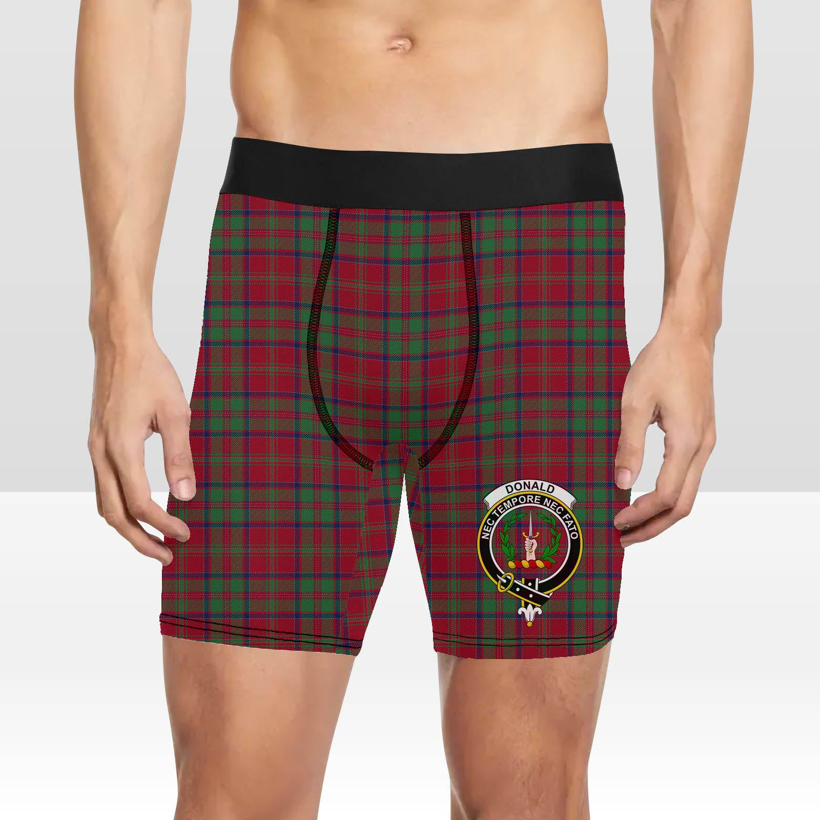 ScotsTee Shop Scottish Donald of Glencoe Modern Crest Tartan Boxer Shorts