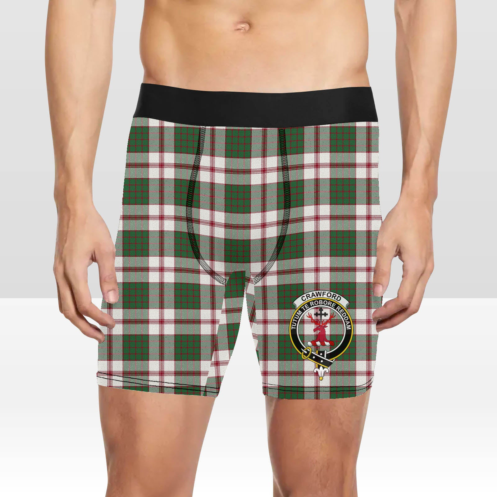 ScotsTee Shop Scottish Crawford Arisaid Dance Modern Crest Tartan Boxer Shorts
