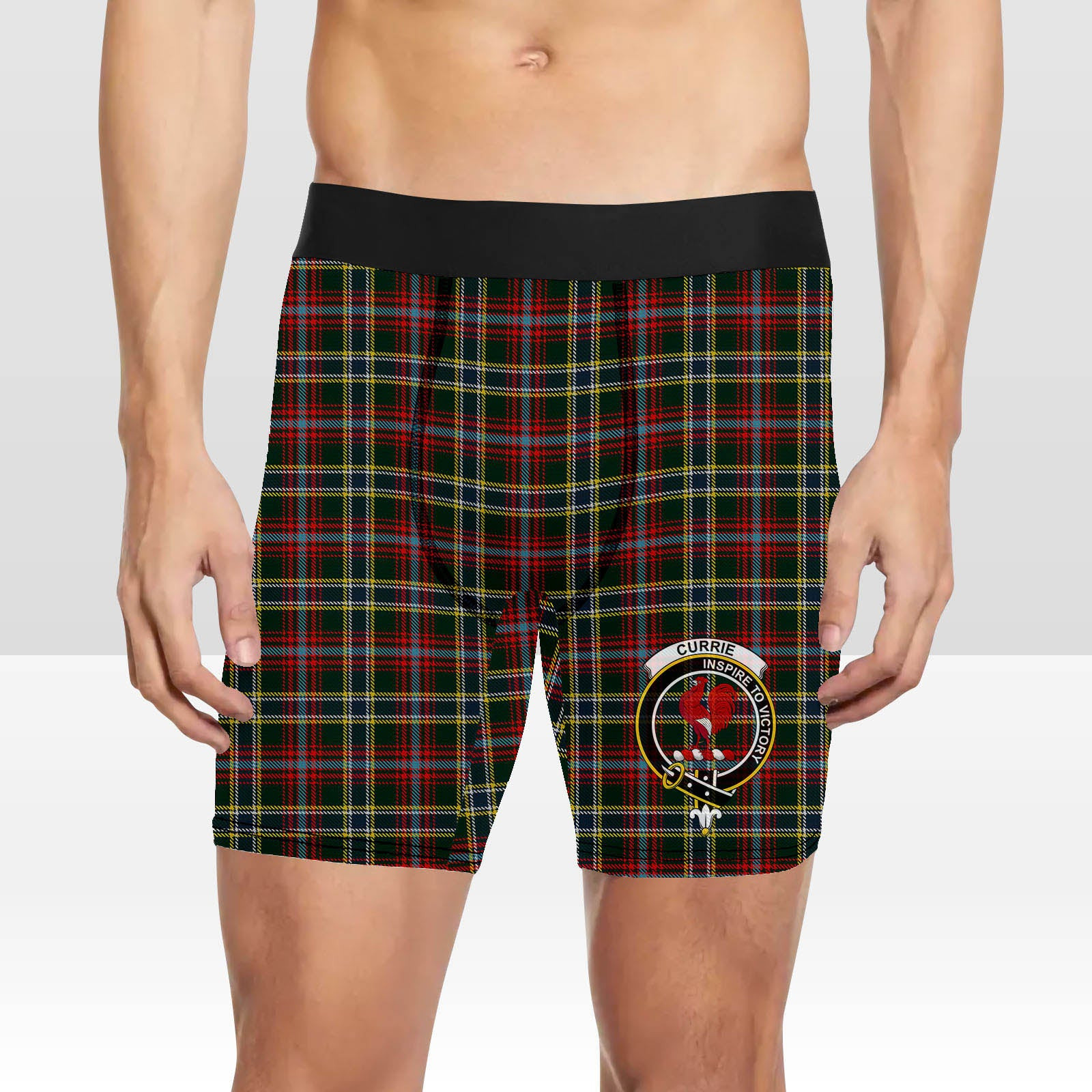 ScotsTee Shop Scottish Currie of Arran Crest Tartan Boxer Shorts
