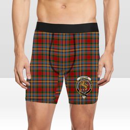 ScotsTee Shop Scottish Chattan brown stripe variation Crest Tartan Boxer Shorts