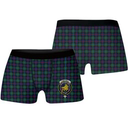 ScotsTee Shop Scottish Campbel of Cawdor Modern Crest Tartan Boxer Shorts