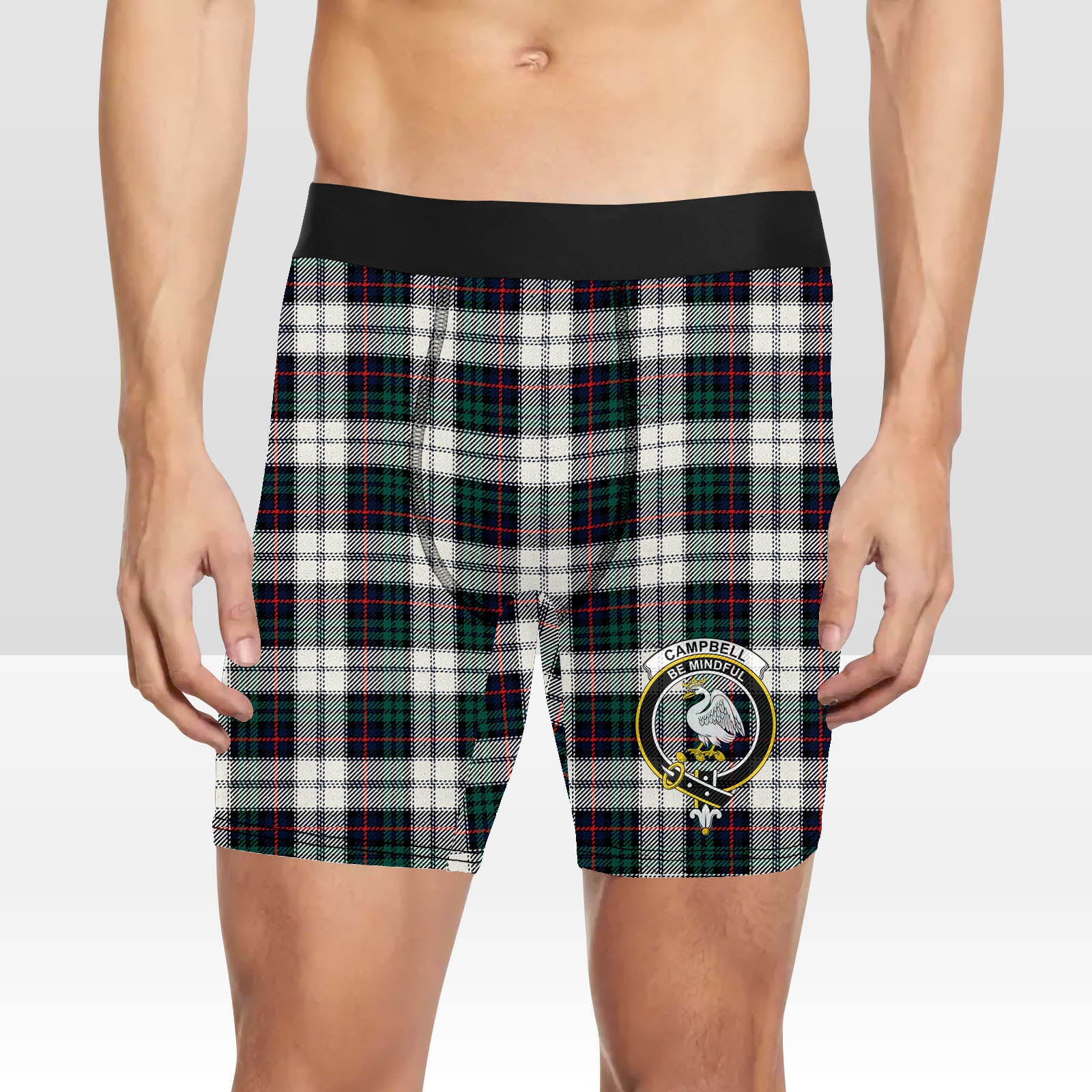 ScotsTee Shop Scottish Campbell of Cawdor Dress Modern Crest Tartan Boxer Shorts