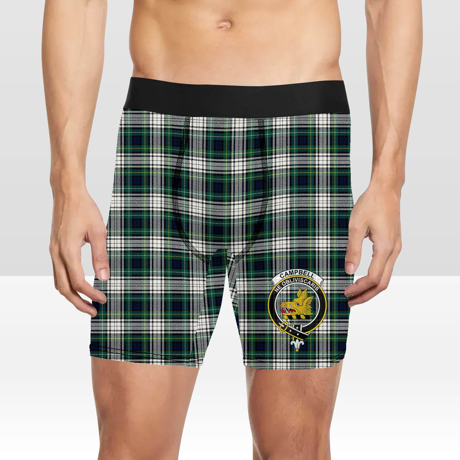 ScotsTee Shop Scottish Campbell Dress Modern Crest Tartan Boxer Shorts