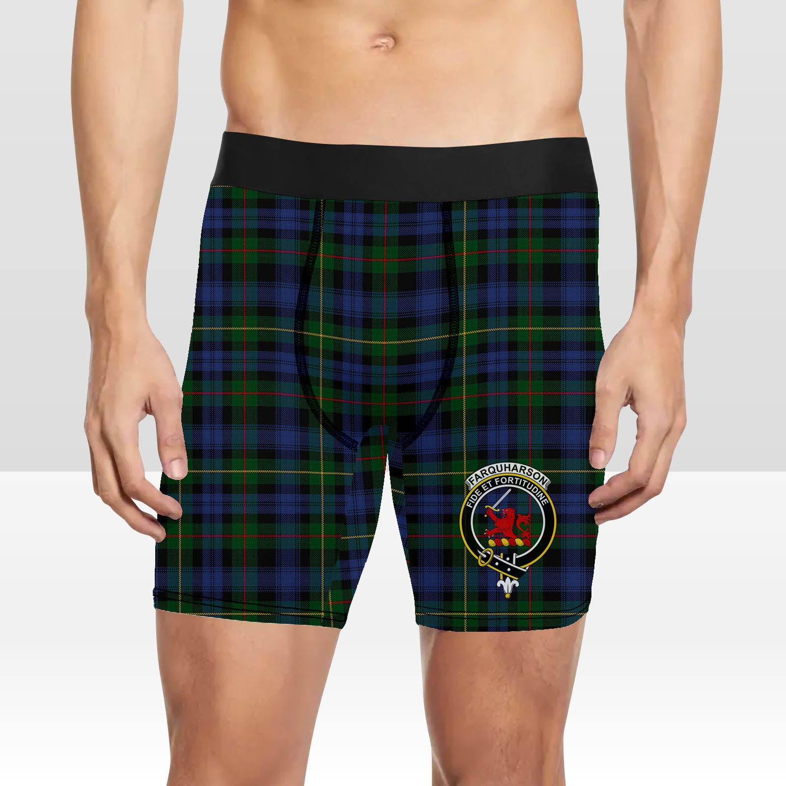 ScotsTee Shop Scottish Farquharson Vestiarium Scoticum Crest Tartan Boxer Shorts