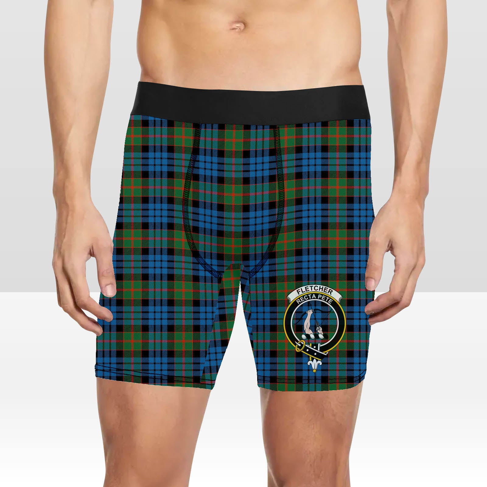 ScotsTee Shop Scottish Fletcher of Dunans Ancient Crest Tartan Boxer Shorts