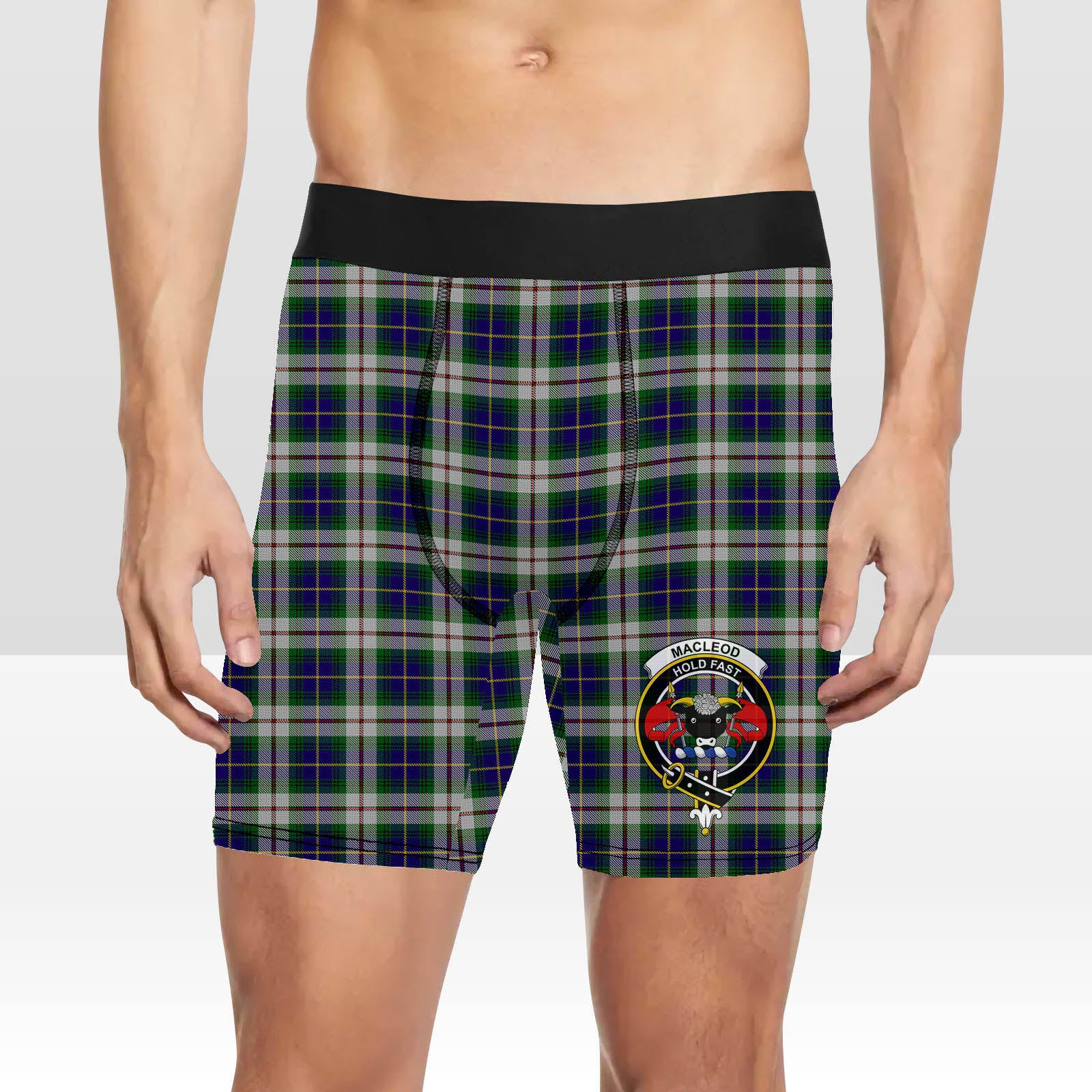 ScotsTee Shop Scottish MacLeod of California Crest Tartan Boxer Shorts