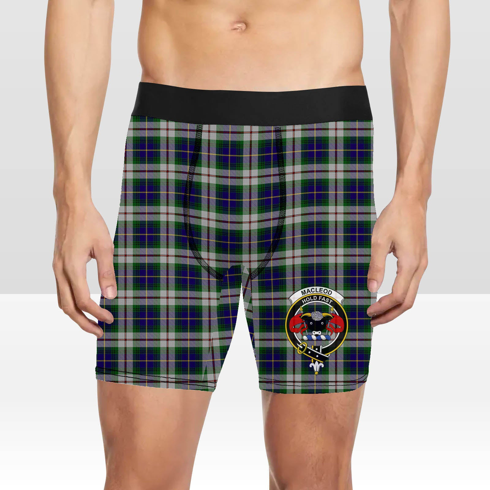 ScotsTee Shop Scottish MacLeod Of Californian Crest Tartan Boxer Shorts
