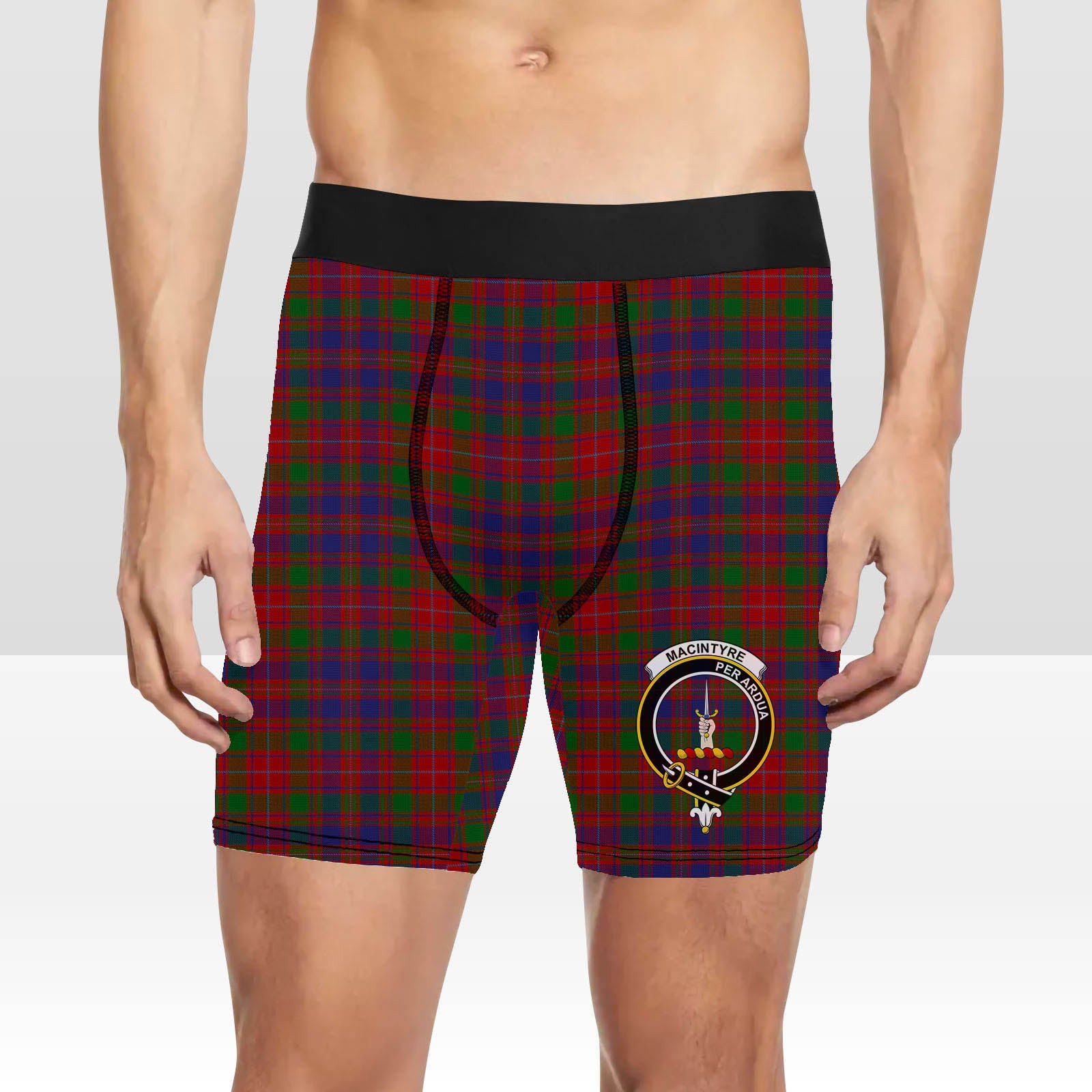 ScotsTee Shop Scottish MacIntyre of Gatehouse Crest Tartan Boxer Shorts