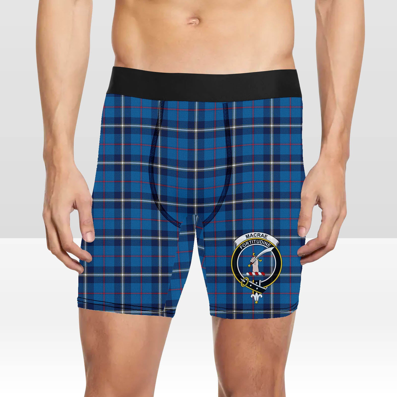 ScotsTee Shop Scottish MacRae of America Modern Crest Tartan Boxer Shorts