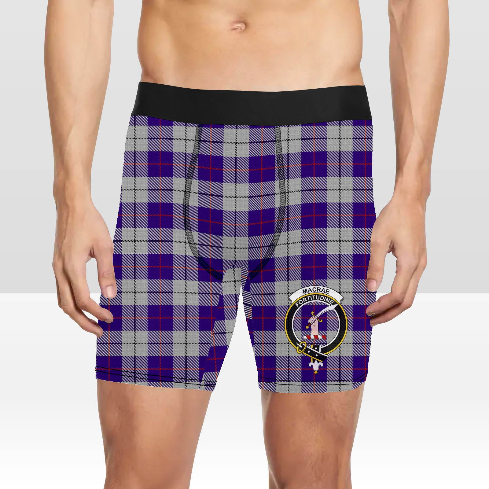 ScotsTee Shop Scottish MacRae Dress Purple 1 Crest Tartan Boxer Shorts