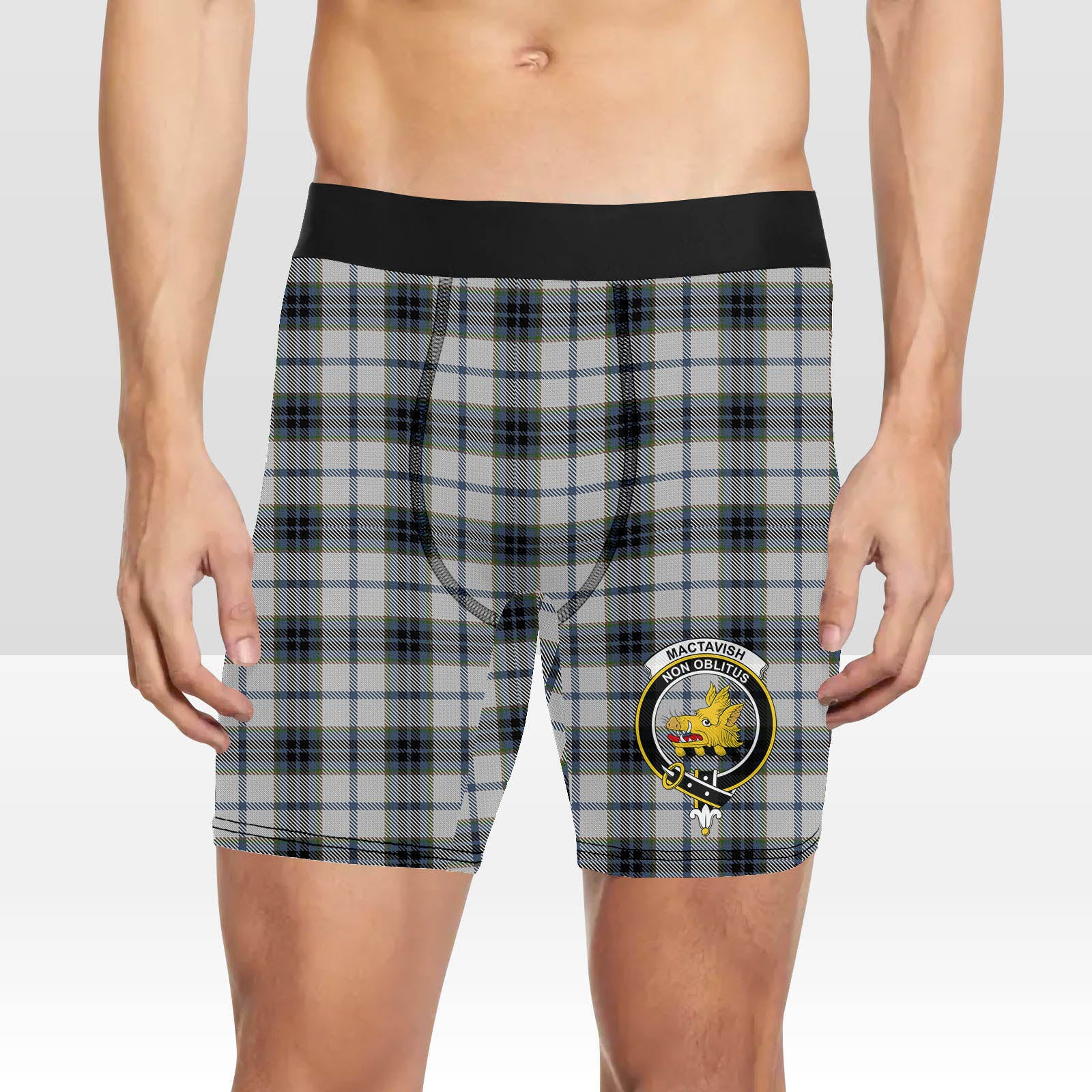 ScotsTee Shop Scottish MacTavish of Dunardry Dress Crest Tartan Boxer Shorts