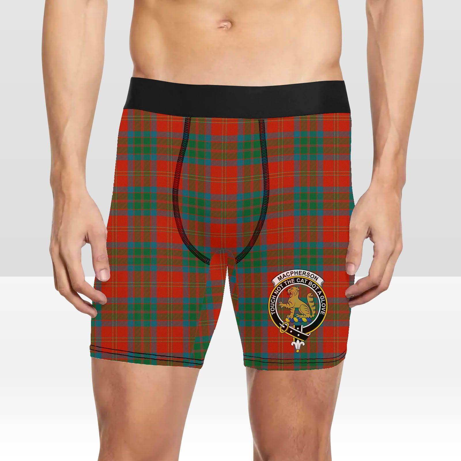 ScotsTee Shop Scottish MacPherson of Cluny Ancient Crest Tartan Boxer Shorts