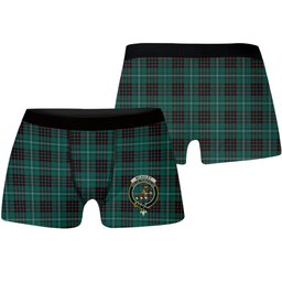 ScotsTee Shop Scottish McAuley of Lewis Modern Crest Tartan Boxer Shorts