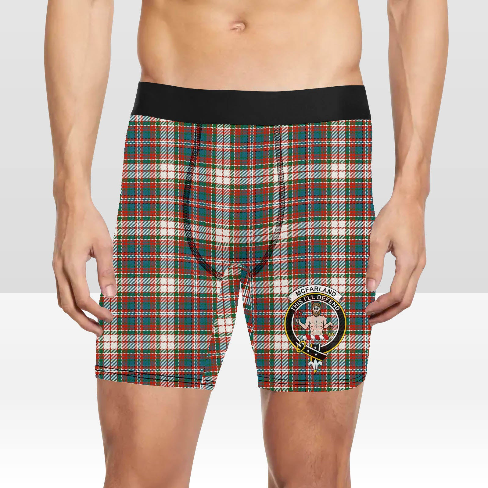 ScotsTee Shop Scottish McFarland Dress Ancient Crest Tartan Boxer Shorts