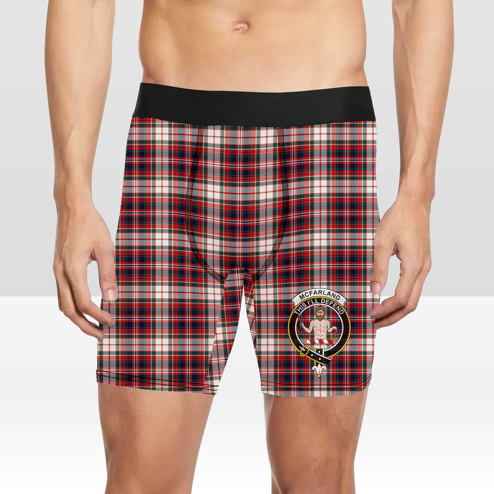 ScotsTee Shop Scottish McFarland Dress Modern Crest Tartan Boxer Shorts