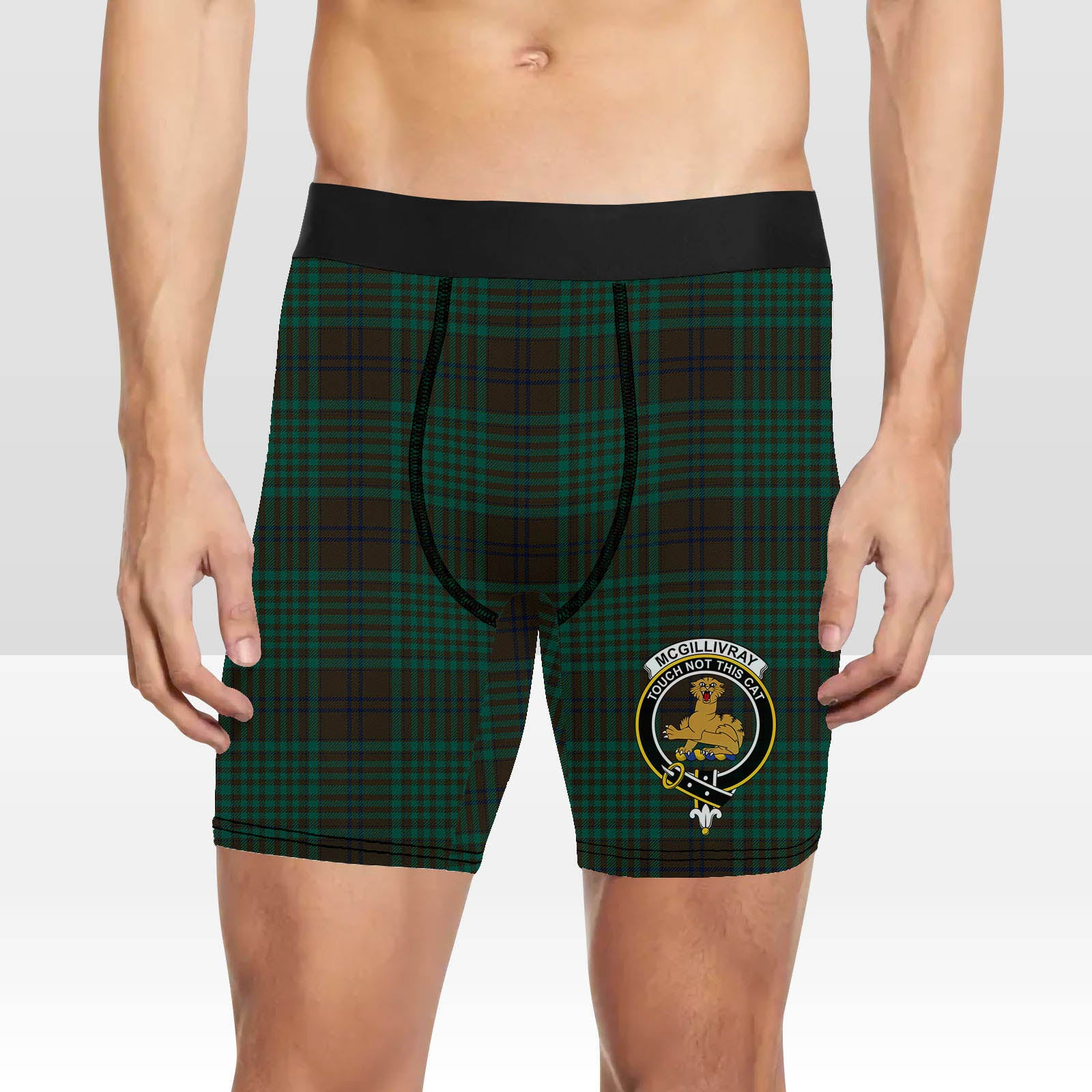 ScotsTee Shop Scottish McGillivray Hunting Modern Crest Tartan Boxer Shorts