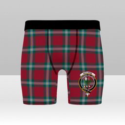 ScotsTee Shop Scottish McLaine of Loch Buie Modern Crest Tartan Boxer Shorts