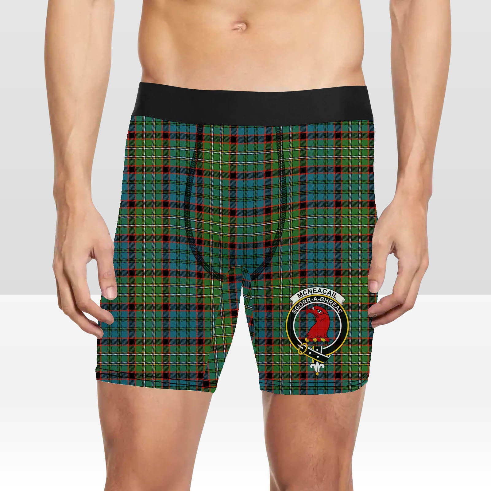ScotsTee Shop Scottish McNeacail Hunting Ancient Crest Tartan Boxer Shorts