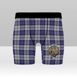 ScotsTee Shop Scottish McPherson Dress Blue Crest Tartan Boxer Shorts