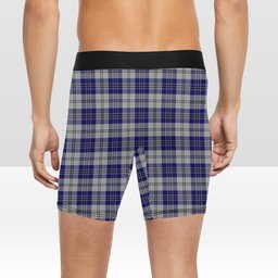 ScotsTee Shop Scottish McPherson Dress Blue Crest Tartan Boxer Shorts