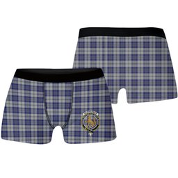 ScotsTee Shop Scottish McPherson Dress Blue Crest Tartan Boxer Shorts