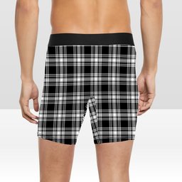 ScotsTee Shop Scottish Menzies Black & White Modern Crest Tartan Boxer Shorts