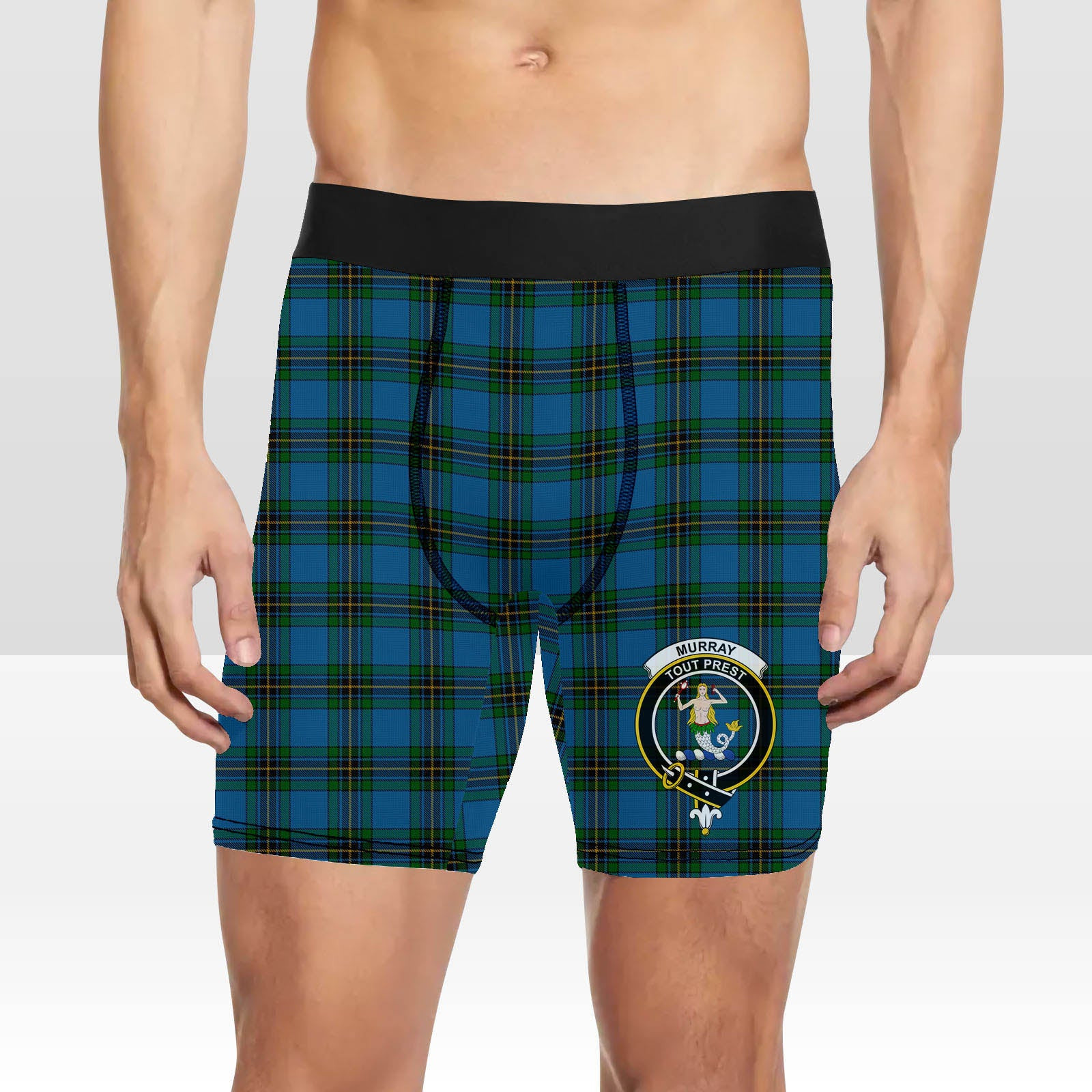 ScotsTee Shop Scottish Murray of Elibank Crest Tartan Boxer Shorts