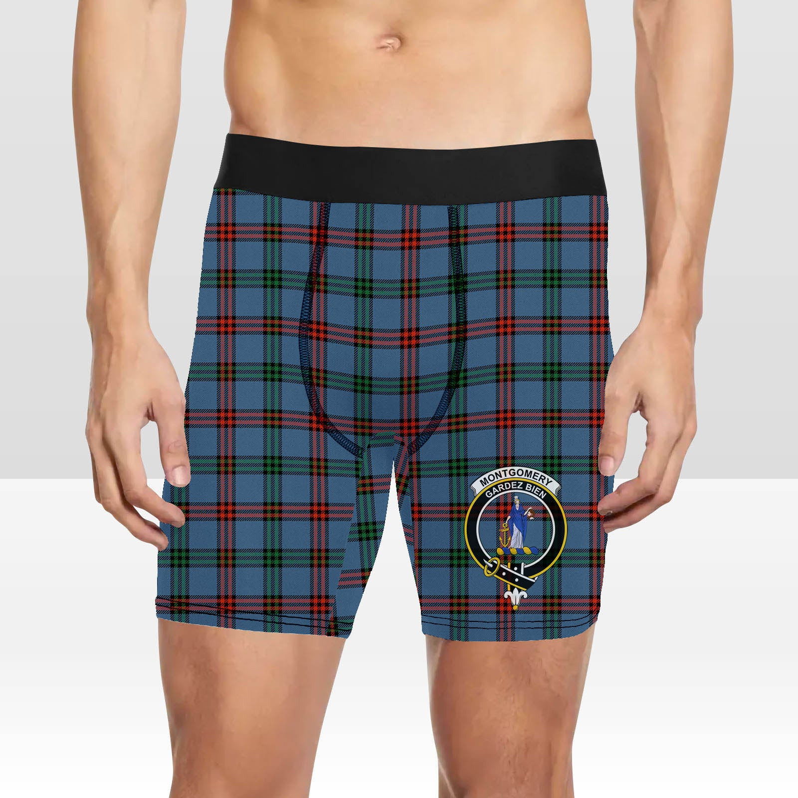 ScotsTee Shop Scottish Montgomery of Ayrshire Ancient Crest Tartan Boxer Shorts