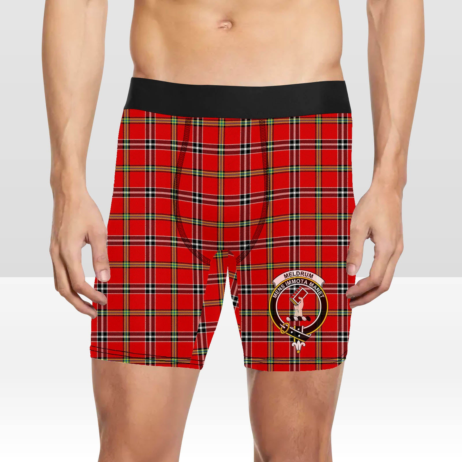 ScotsTee Shop Scottish Meldrum Dress Modern Crest Tartan Boxer Shorts