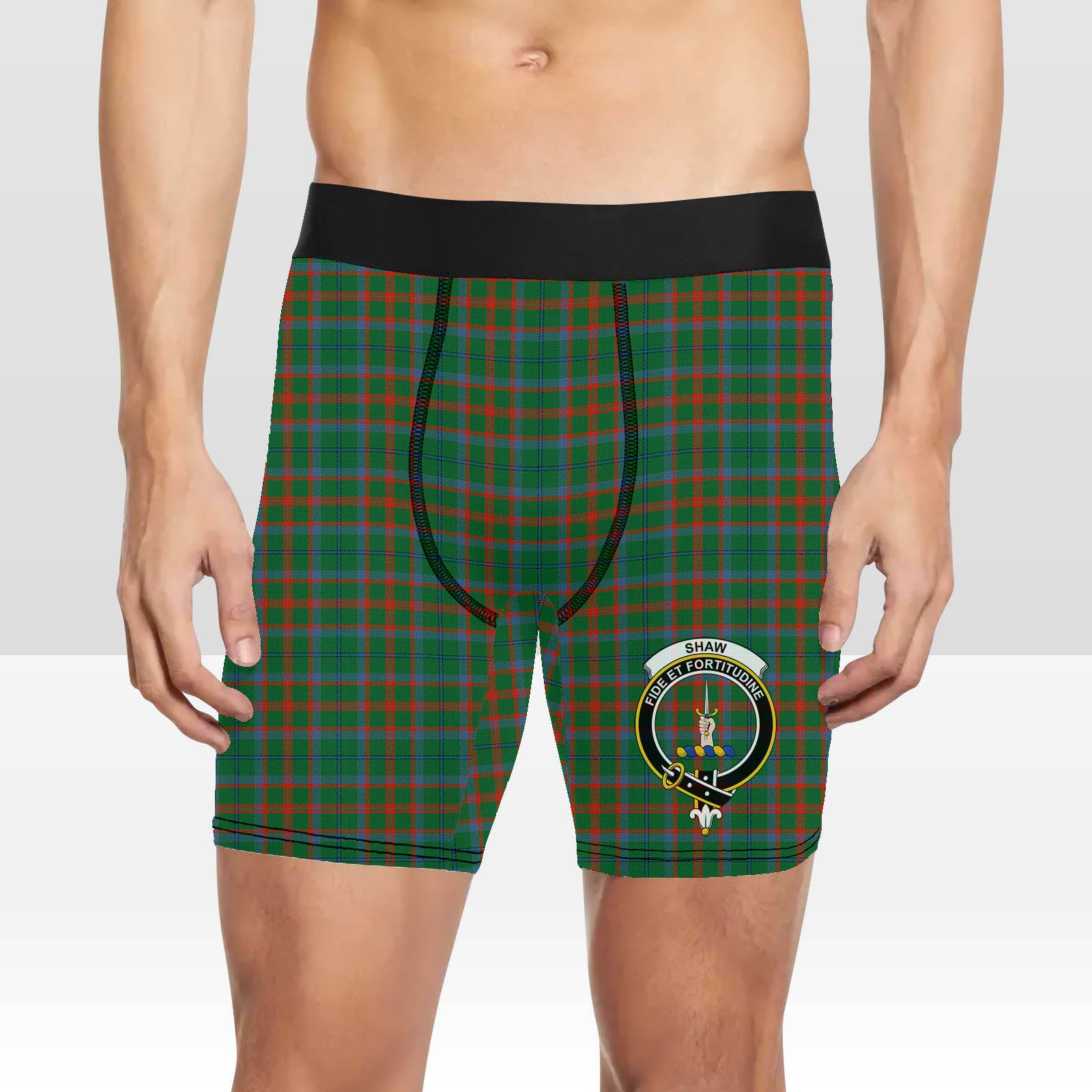 ScotsTee Shop Scottish Shaw of Tordarroch Hunting Ancient Crest Tartan Boxer Shorts