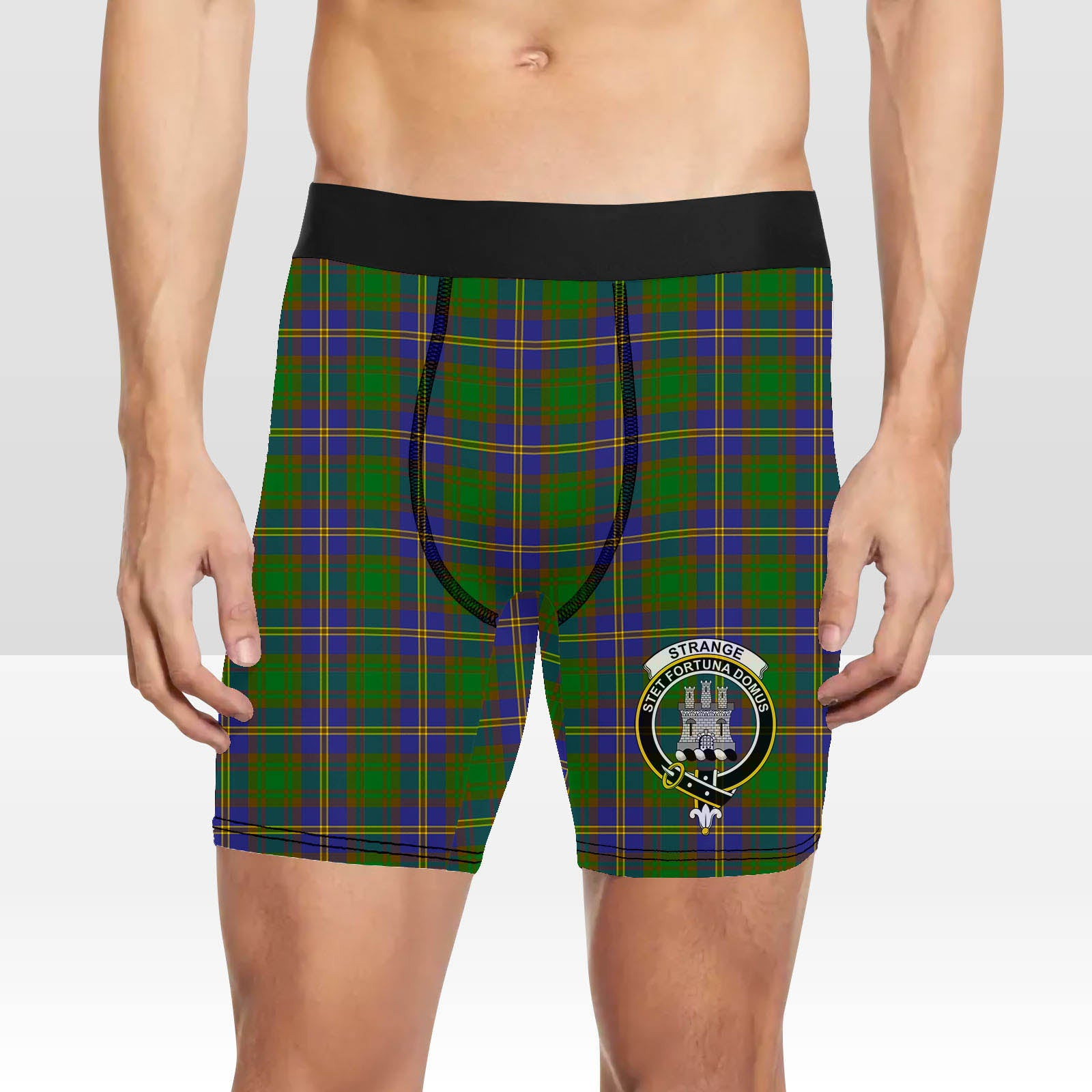 ScotsTee Shop Scottish Strange of Balkaskie SC Crest Tartan Boxer Shorts