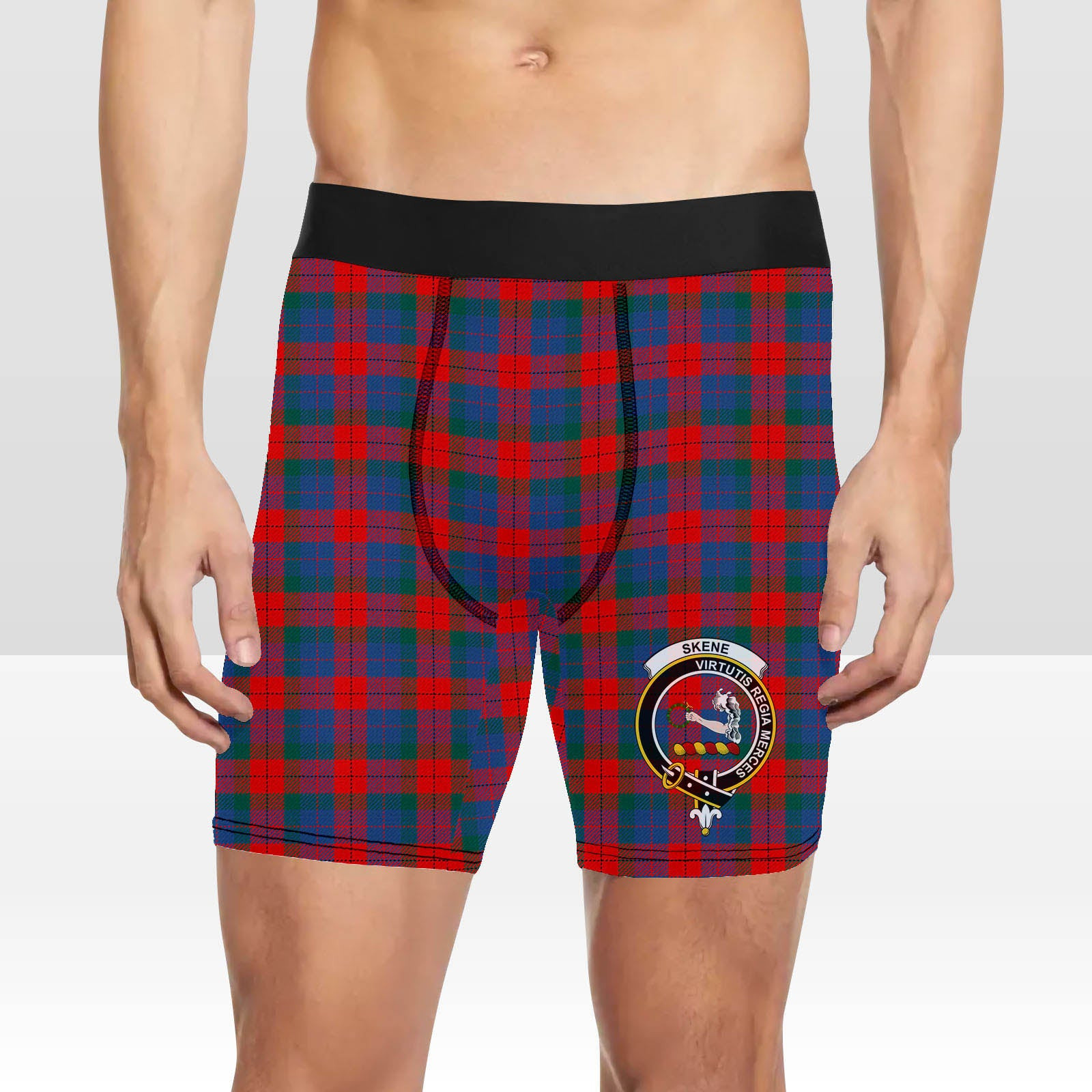 ScotsTee Shop Scottish Skene of Cromar Modern Crest Tartan Boxer Shorts