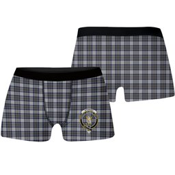 ScotsTee Shop Scottish Stewart Dress Blue Crest Tartan Boxer Shorts