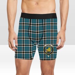 ScotsTee Shop Scottish Thomson Dress Blue Ancient Crest Tartan Boxer Shorts