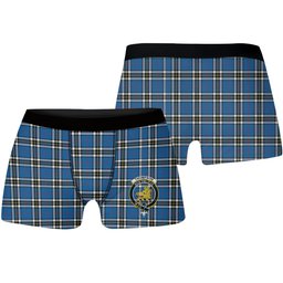 ScotsTee Shop Scottish Thompson Dress Blue Modern Crest Tartan Boxer Shorts