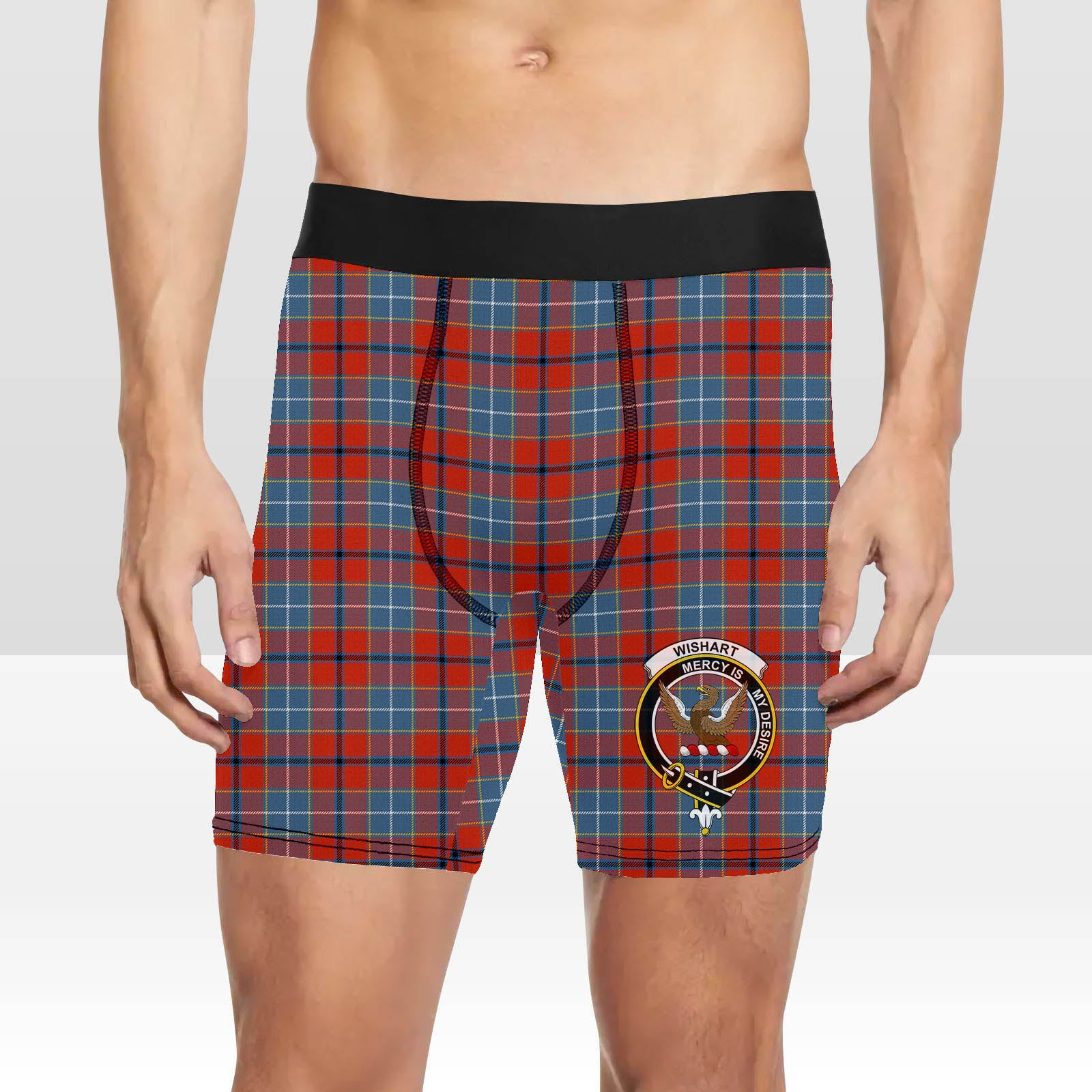 ScotsTee Shop Scottish Wishart Dress Ancient Crest Tartan Boxer Shorts