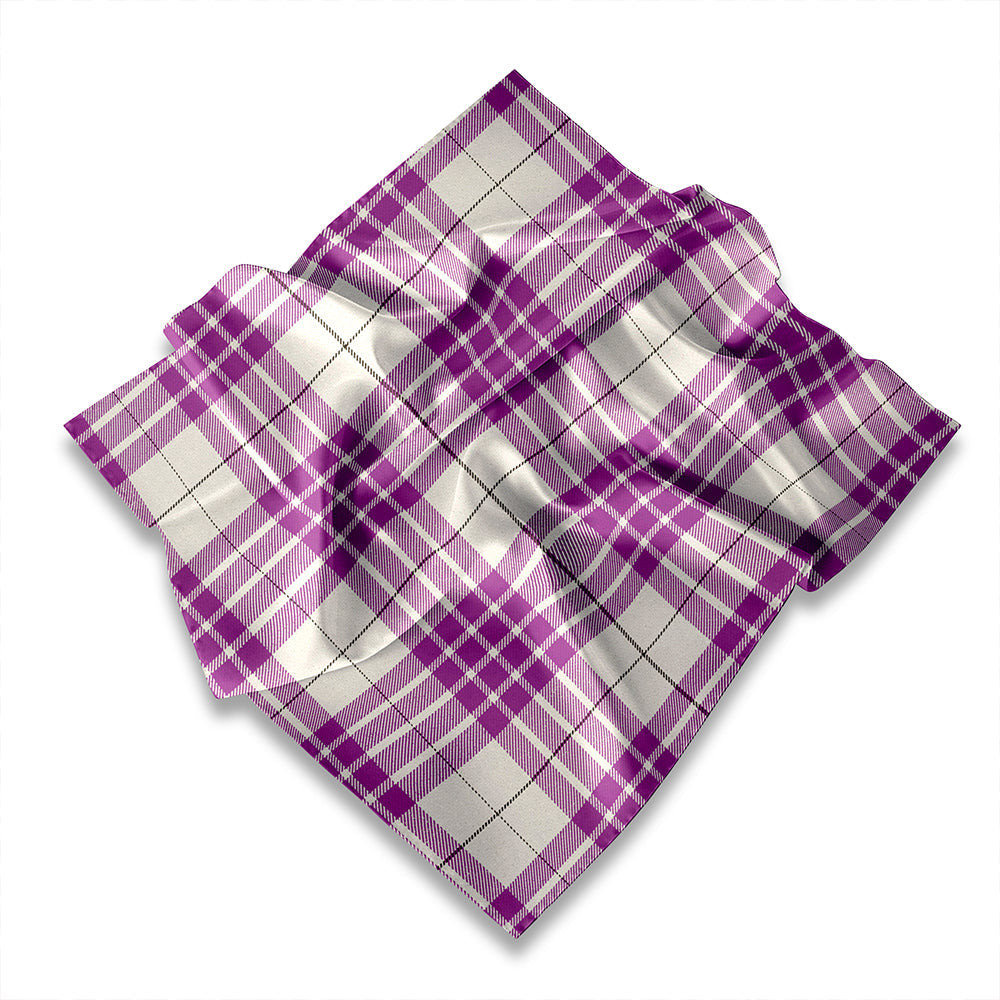 ScotsTee Shop Scottish Buchanan Cerise #1 Special Weathered Tartan Pocket Square, Scarf, Handkerchief