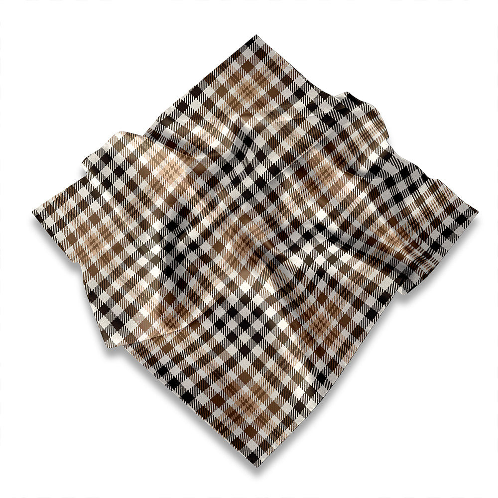 ScotsTee Shop Scottish Burns Heritage Check Weathered Tartan Pocket Square, Scarf, Handkerchief