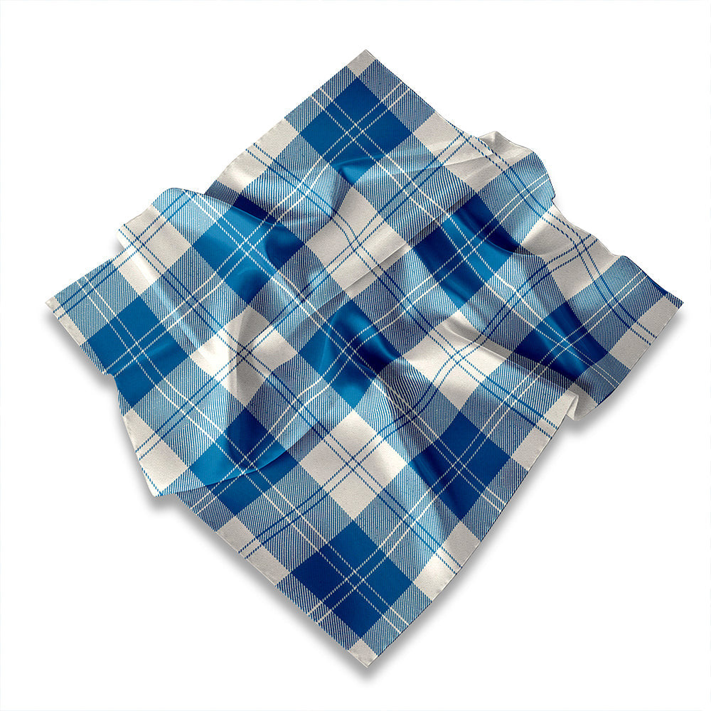 ScotsTee Shop Scottish Erskine Black & White Tartan Pocket Square, Scarf, Handkerchief