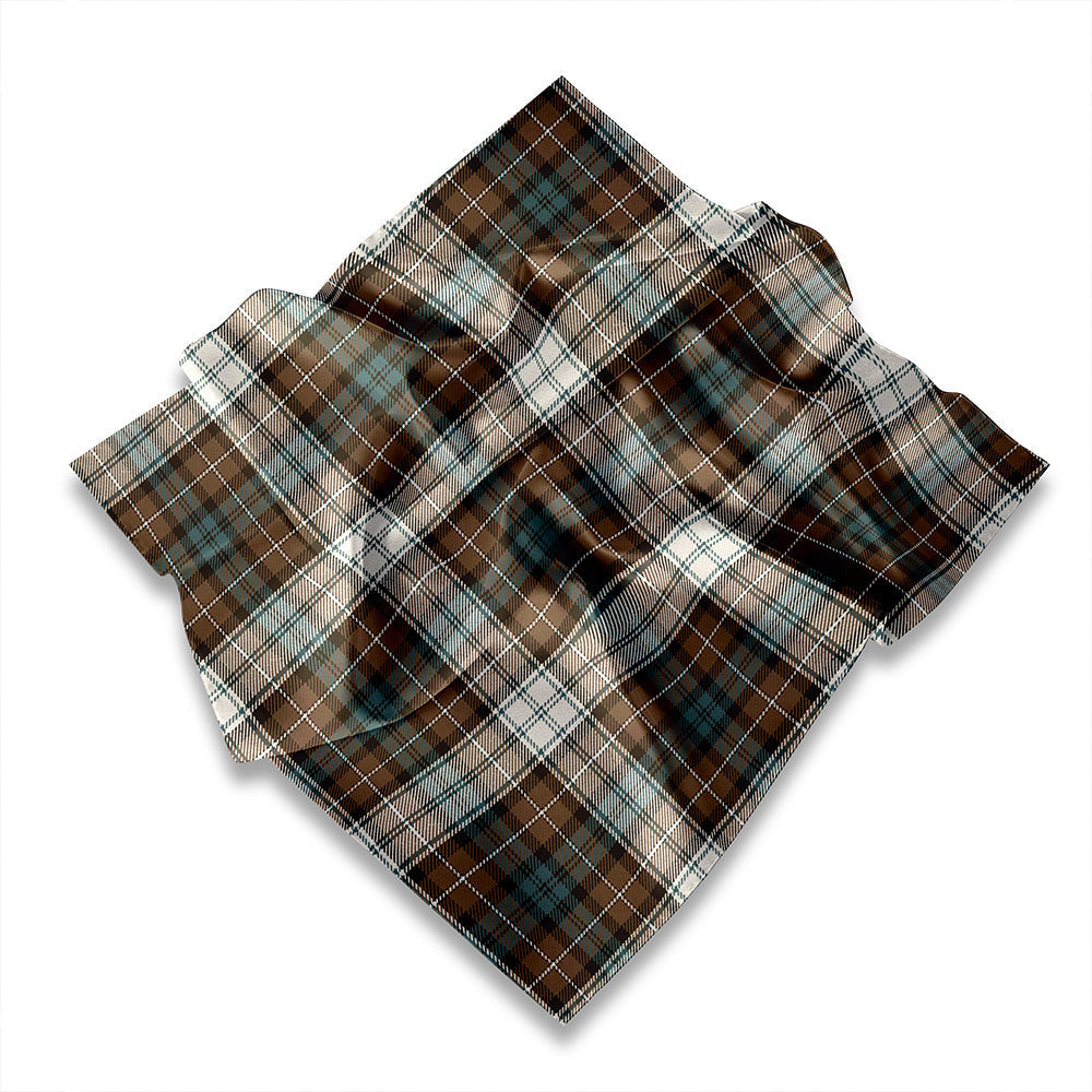 ScotsTee Shop Scottish Forbes Brown Modern Tartan Pocket Square, Scarf, Handkerchief