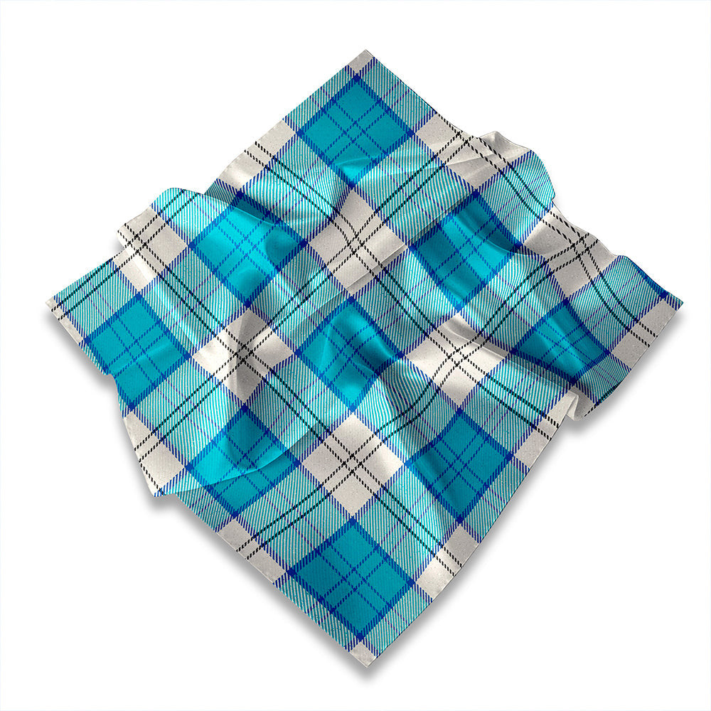 ScotsTee Shop Scottish Lennox Dress Turquoise Tartan Pocket Square, Scarf, Handkerchief