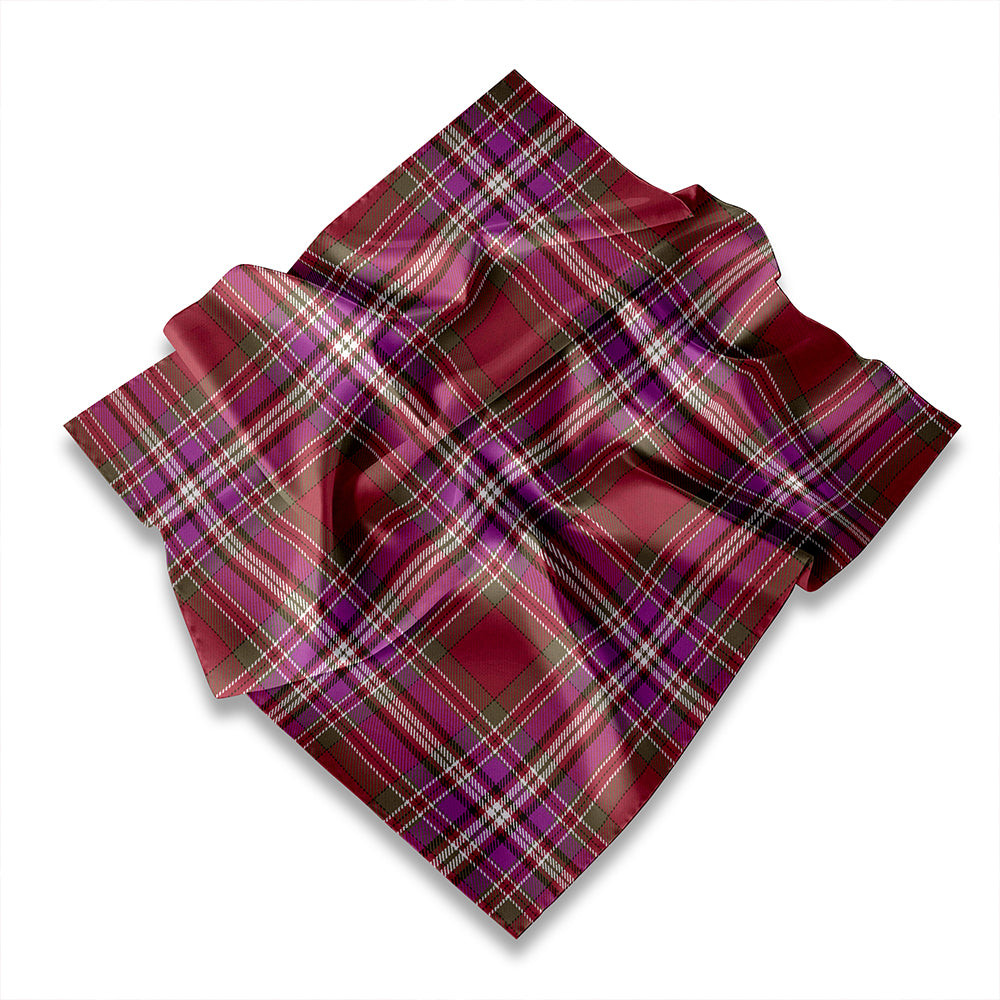 ScotsTee Shop Scottish MacFarlane Lord Lyon sett Weathered Tartan Pocket Square, Scarf, Handkerchief